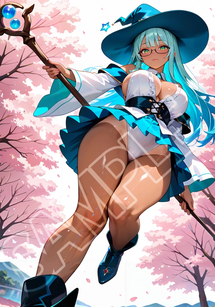 褐色水魔女と桜デート