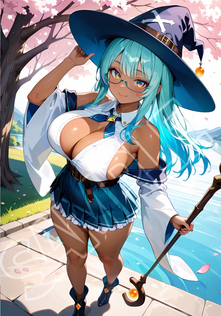 褐色水魔女と桜デート