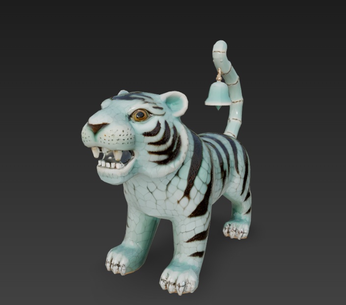 Celestial Bamboo-Tail Tiger Figurine