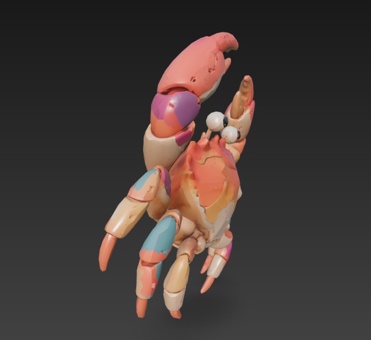 Pastel Patchwork Crab Sculpture