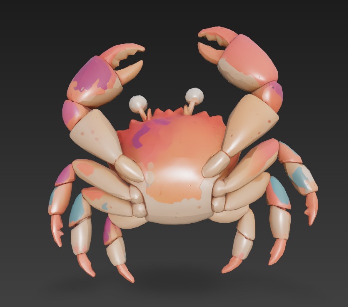 Pastel Patchwork Crab Sculpture