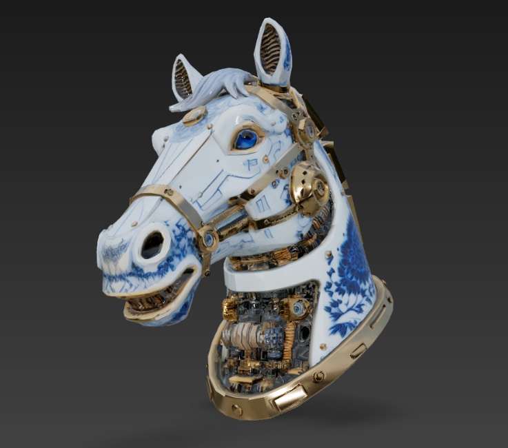 Celestial Gear-Equine Sculpture 天工机械马首