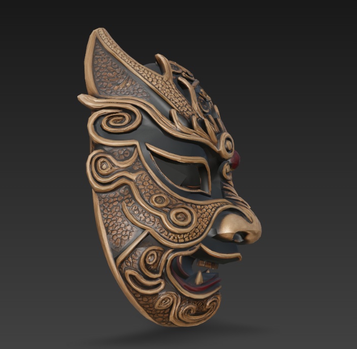 Black-Gold Dragon Mask 黒金龍仮面