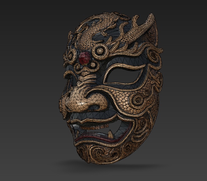 Black-Gold Dragon Mask 黒金龍仮面