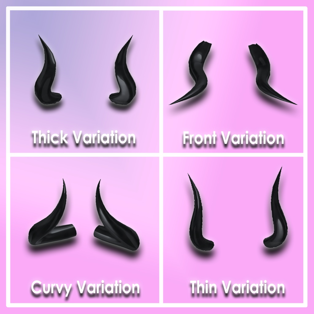 Simple Succubus Horn Pack 「 サキュバスの角」「VRChat」