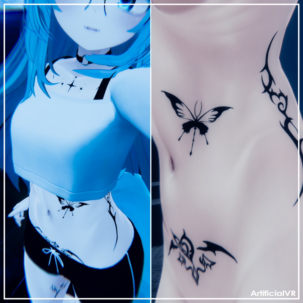 25+ Tattoo Pack 「25+ タトゥーパック」 (Succubus, Butterfly, Multiple Themes)