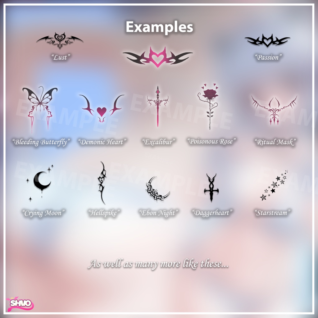 100+ Tattoo Megapack 「100+ タトゥーパック」 (All Avatars, Multiple Themes)