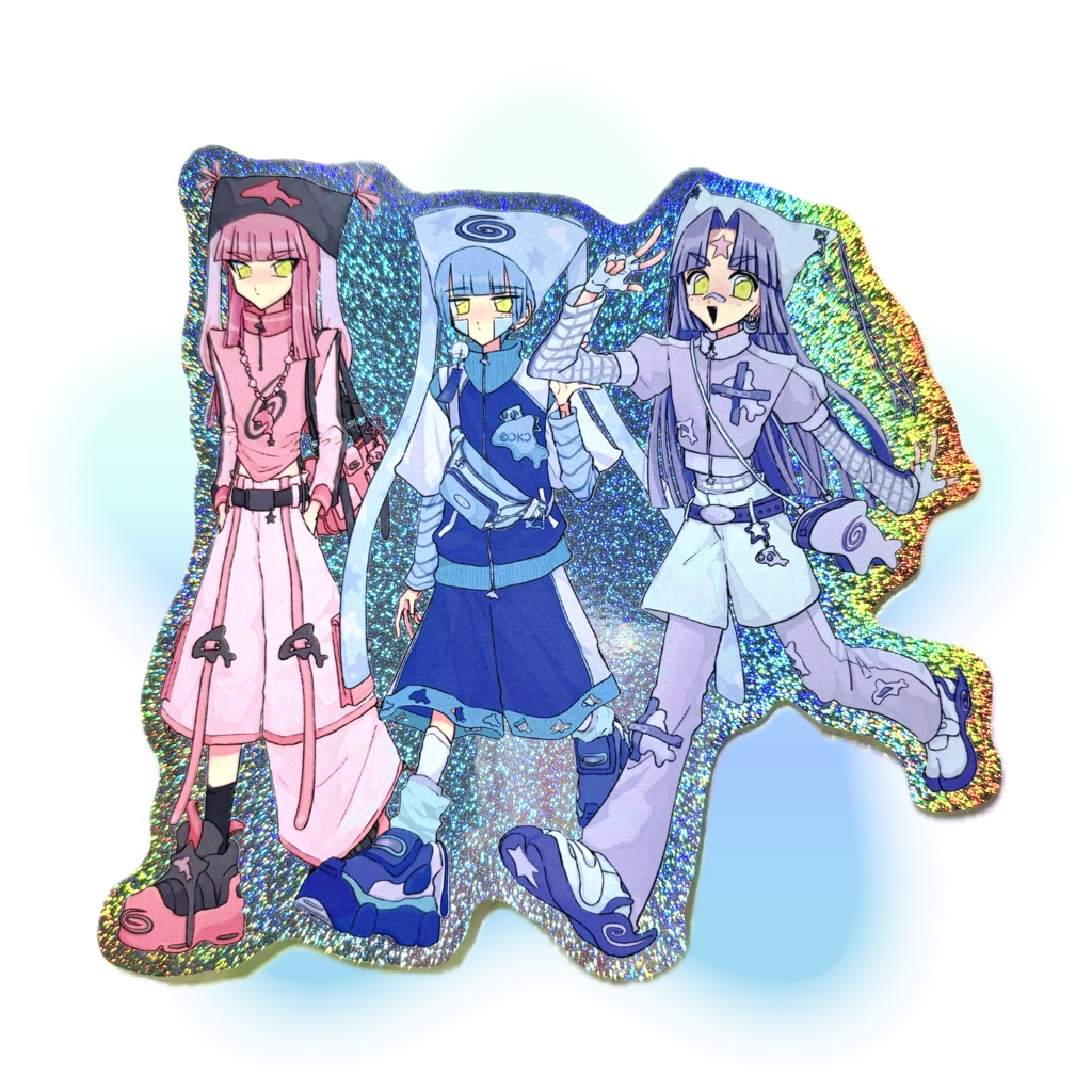 3人ステッカー