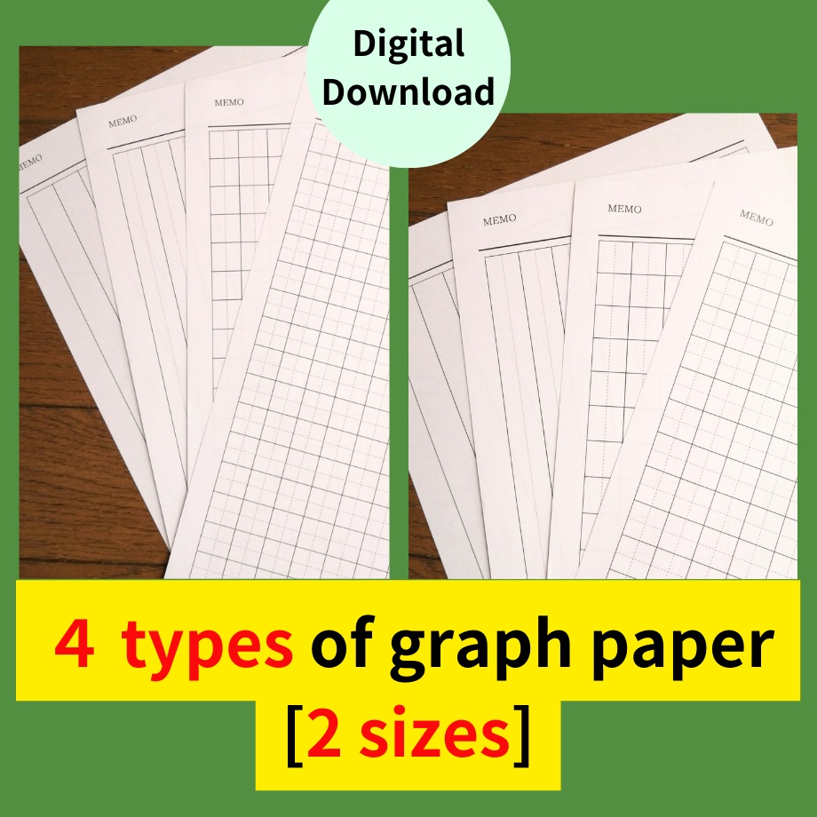 4 types of graph paper [2 sizes].☆Total 8 sheets☆