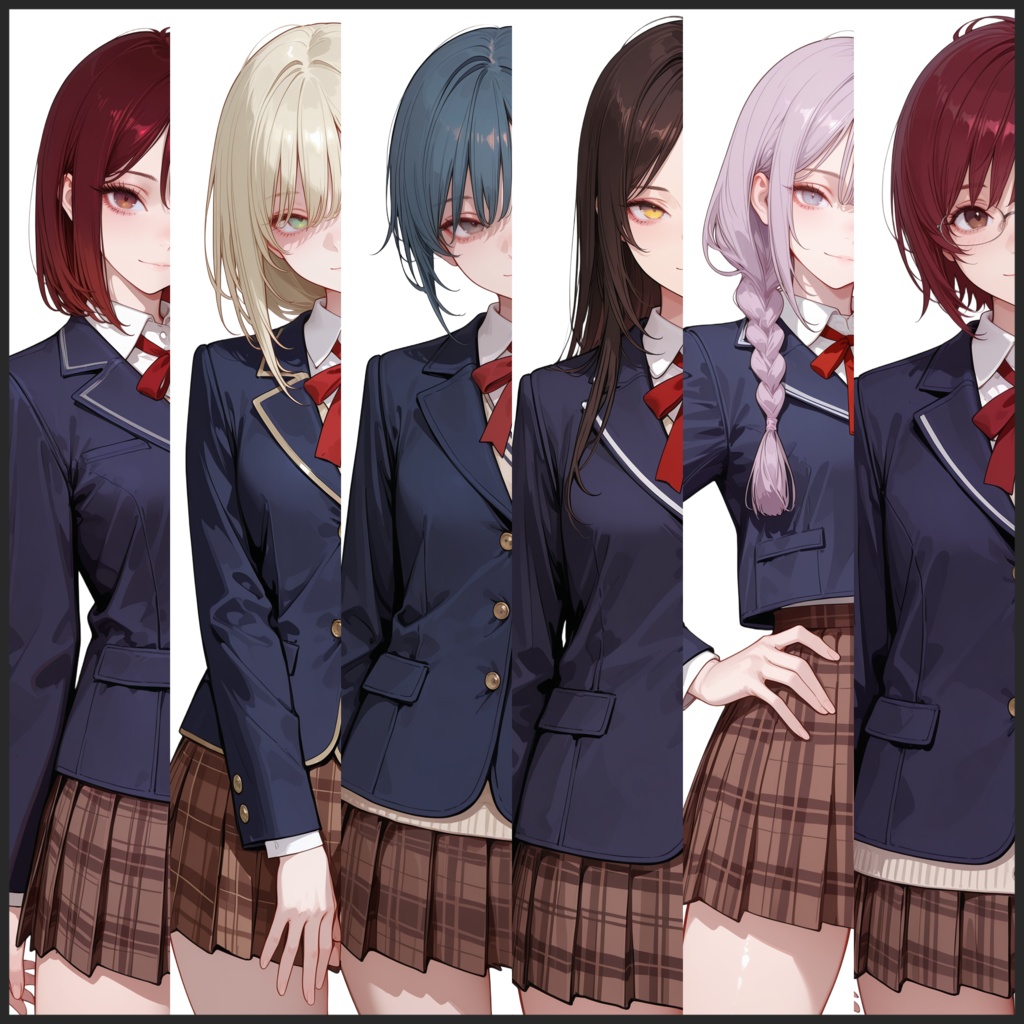 立ち絵BOX -001- ブレザー制服の女子高生