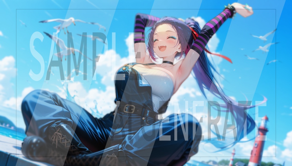 AI立ち絵 -047- 自由人で勝気な女性