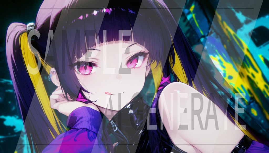 AI立ち絵 -055- ツインテールのアウトサイダー少女