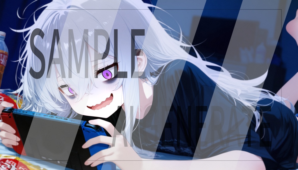 AI立ち絵 -066- 引きこもりゲーマーな少女