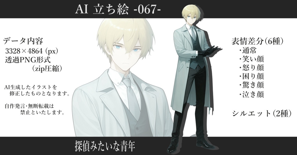 AI立ち絵 -067- 探偵みたいな青年