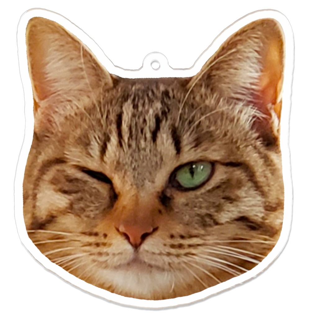 あずきがウインクしているアクリルキーホルダー