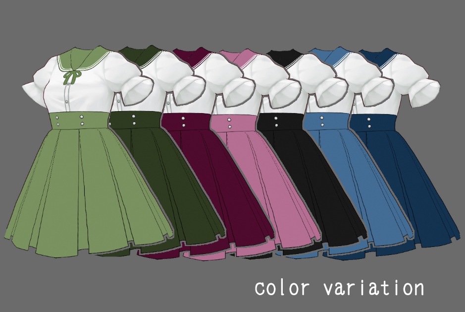 【VRoid用衣装テクスチャ】セーラーワンピース