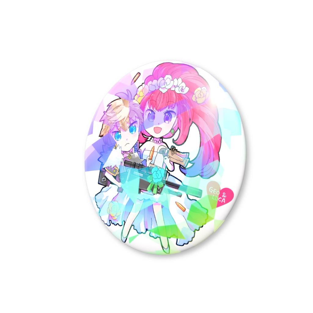 ジオ&ルカ お姫様抱っこ♡ホログラム缶バッジ