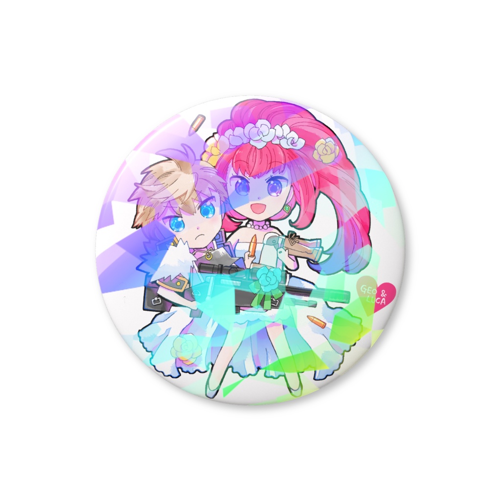 ジオ＆ルカ　お姫様抱っこ♡ホログラム缶バッジ