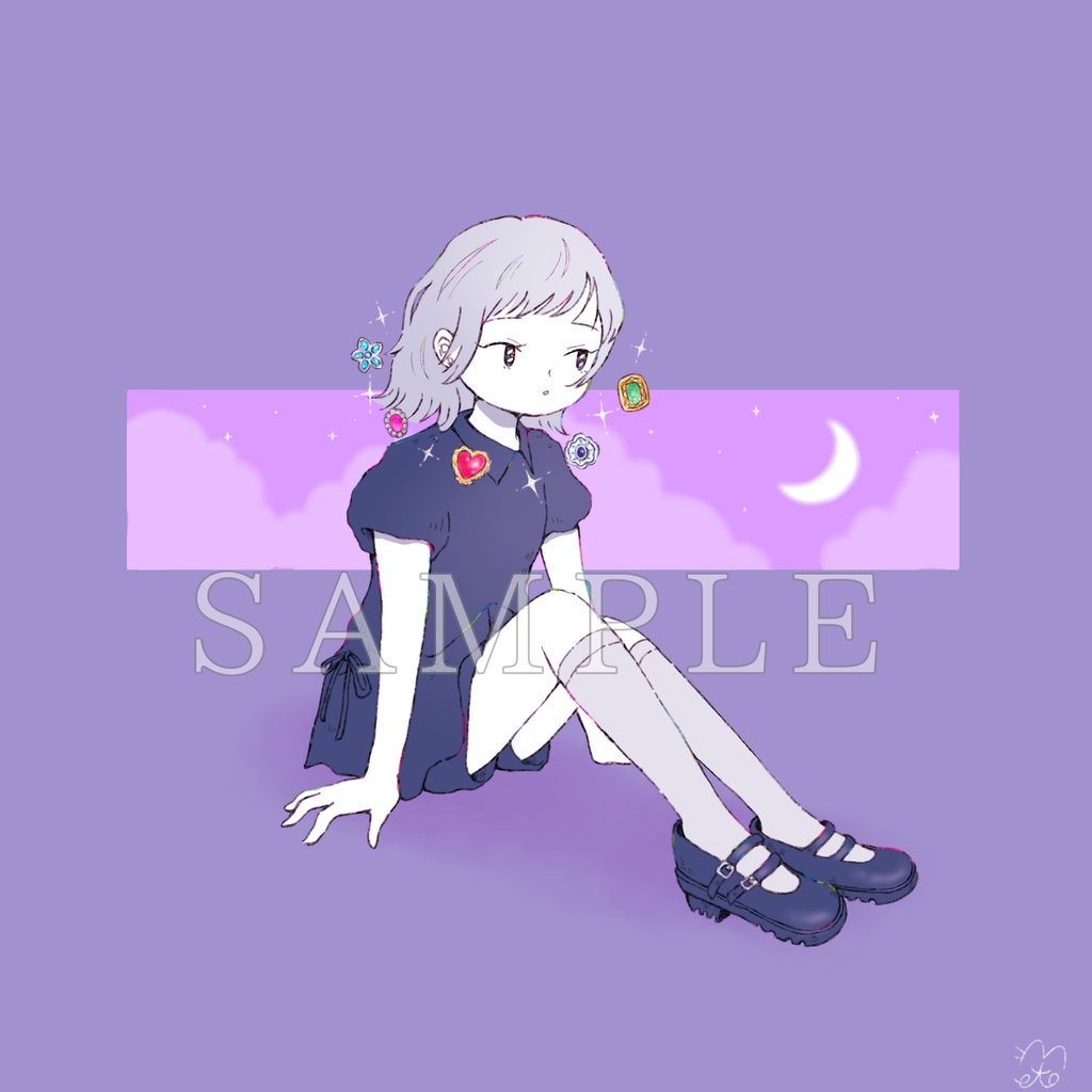 キラキラと夜空(アイコン)