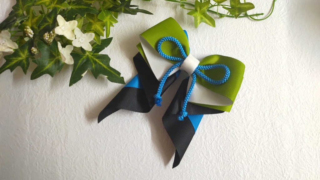 刀剣乱舞　松井江　イメージ　ハンドメイド　ヘアアクセサリー　リボン