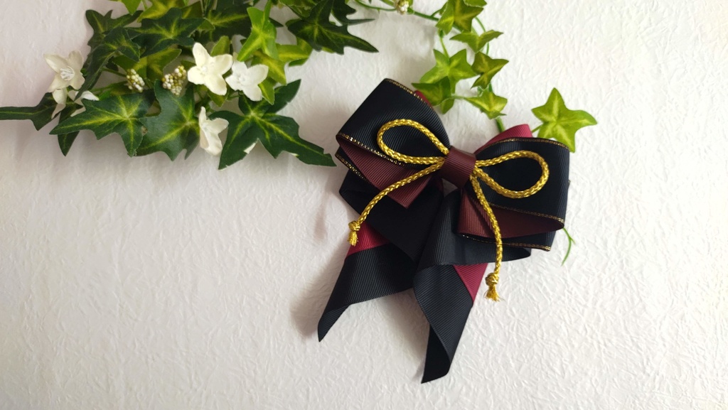 刀剣乱舞　燭台切光忠　イメージ　ハンドメイド　ヘアアクセサリー　リボン