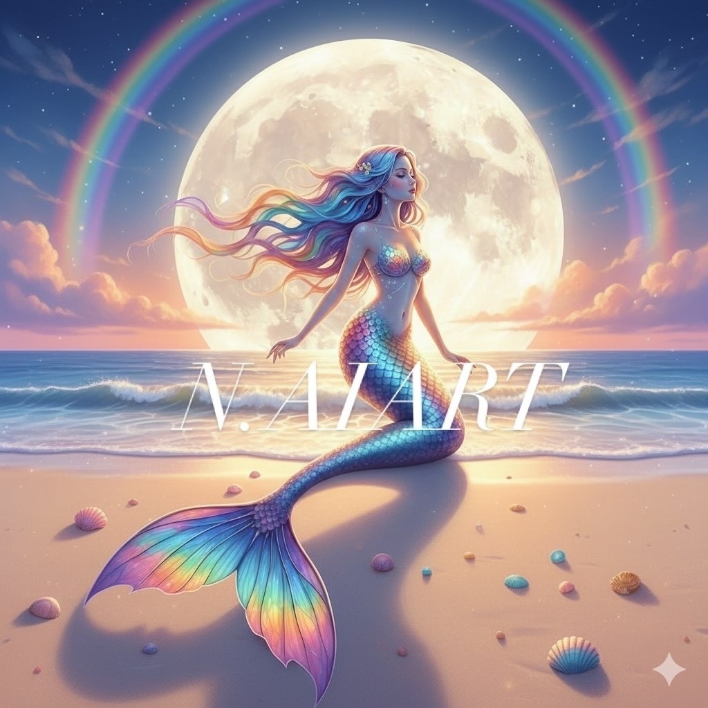 幻想的な月とマーメイドのアイコン