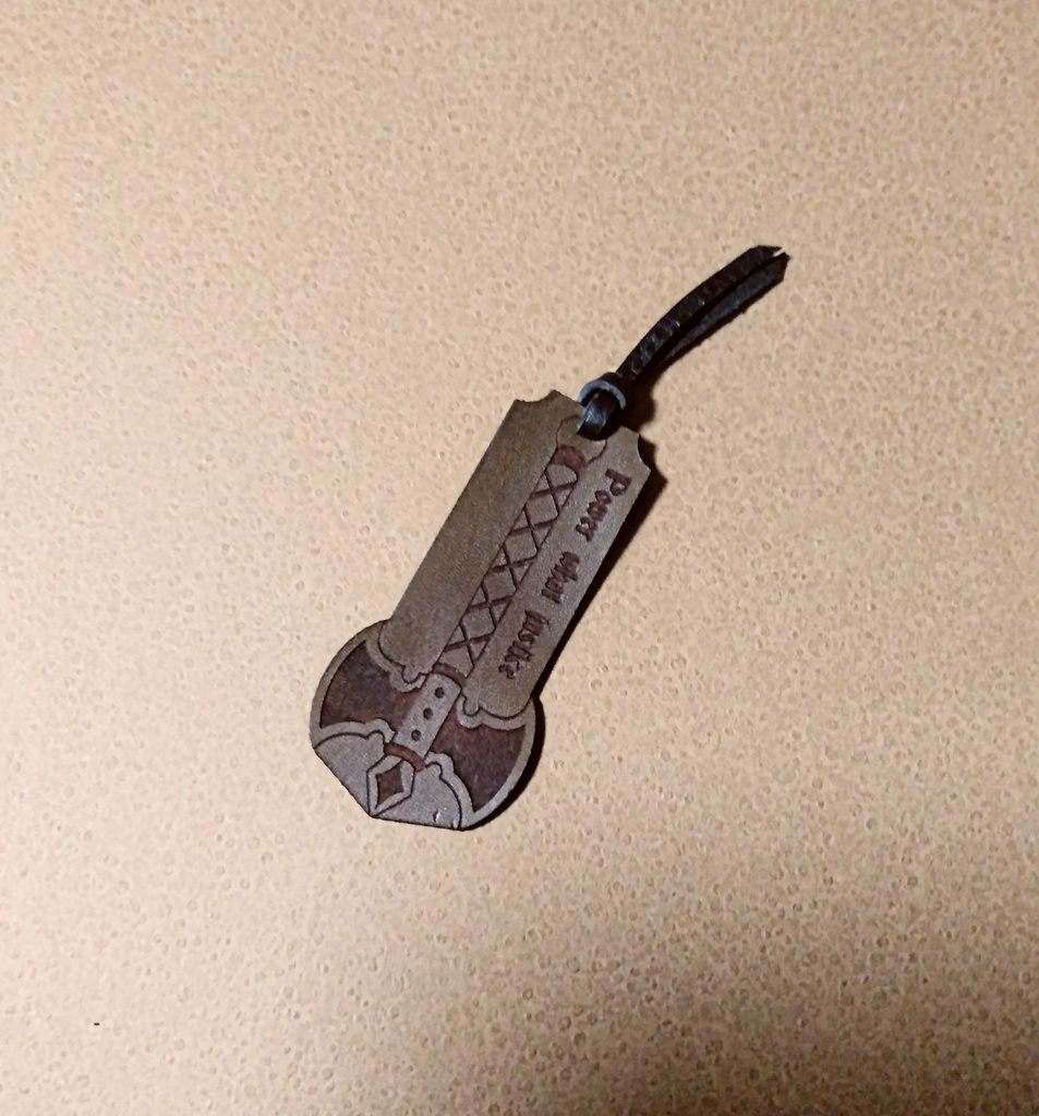 レザーブックマーク-Axe-