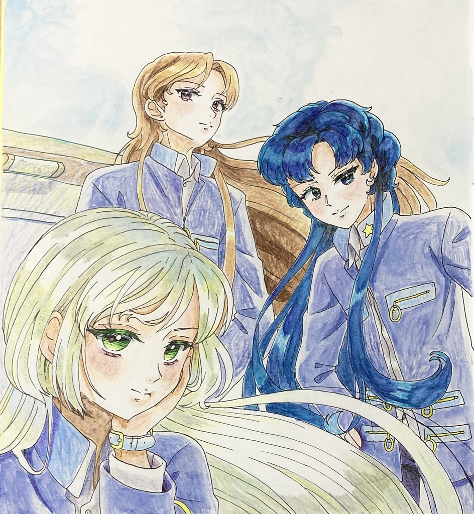 【原画/2つ折り色紙】髪下ろしライツ