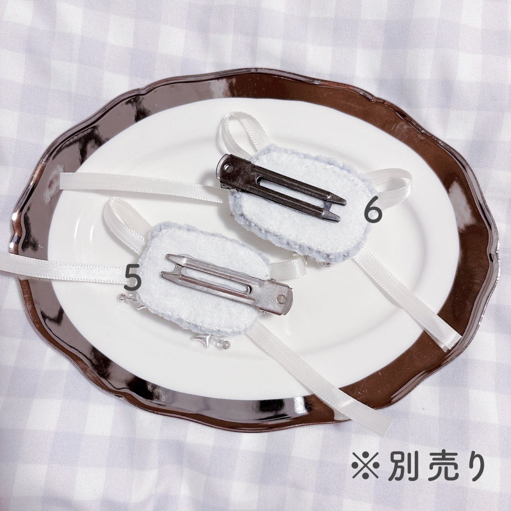 毛糸のヘアクリップ①