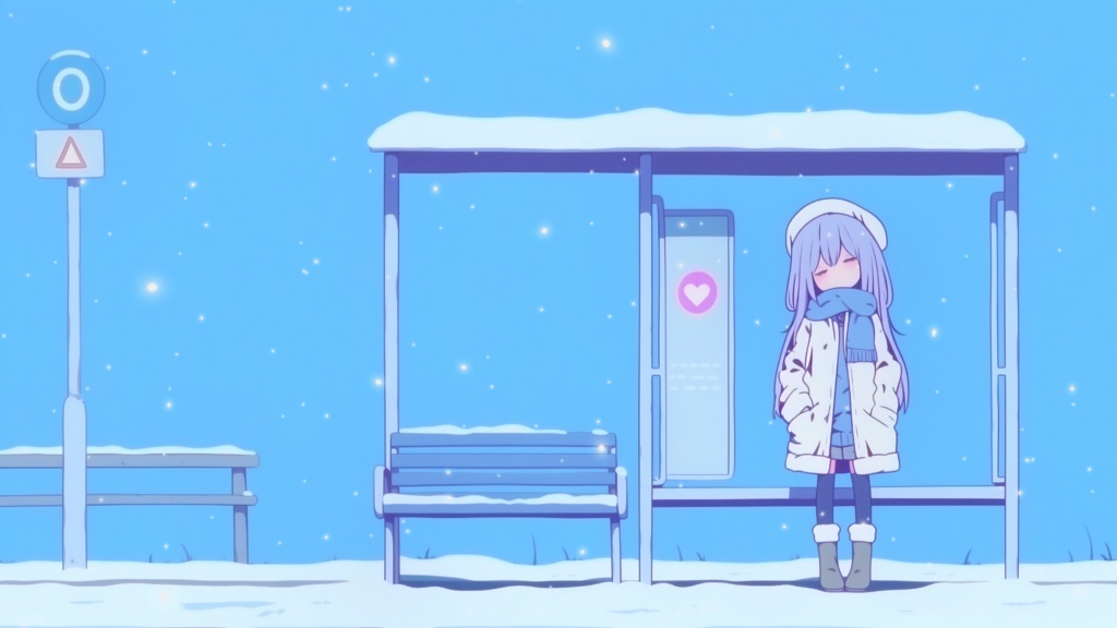 フリーBGM「冬のバス停でまちぼうけ」配信・作業・勉強