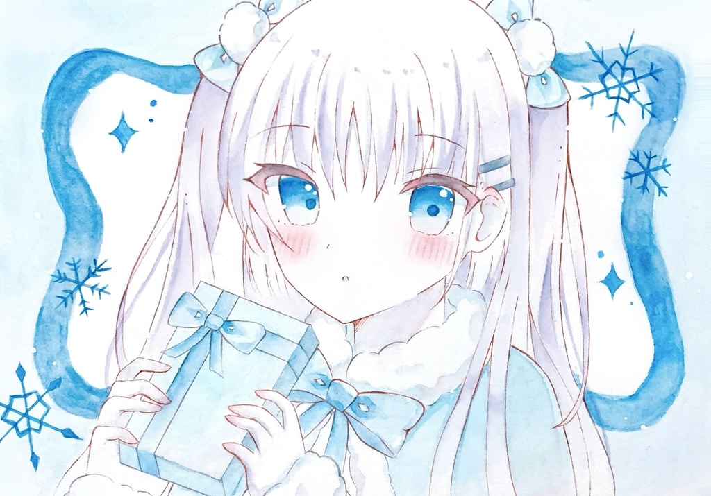 鳴瀬しろは(クリスマスver.)/原画(A5)