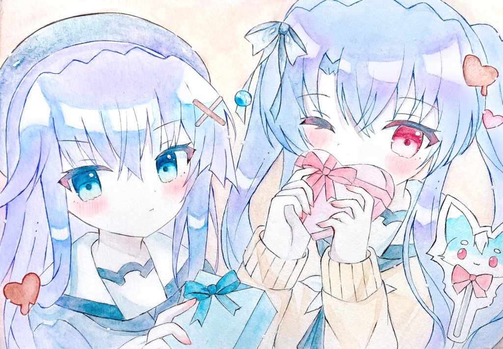 空門姉妹(バレンタインVer.)/原画A5