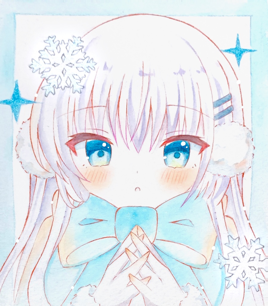 鳴瀬しろは(リボンマフラーver.)/色紙