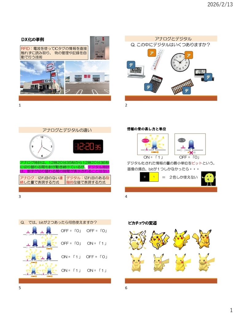 アナログとデジタル_中学校技術科_D.情報分野