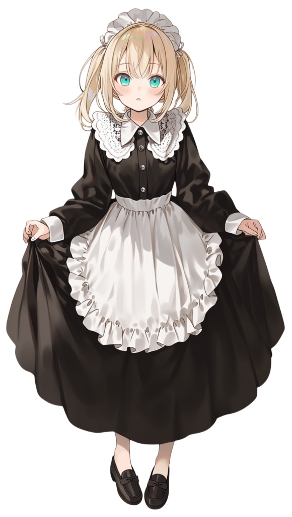 【無料版あり・表情差分17種】立ち絵素材#04_メイド【金髪】