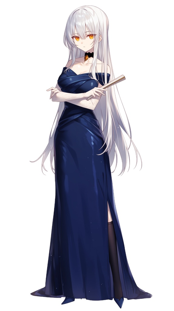 【無料版あり・表情14種】お嬢様【銀髪】_立ち絵素材#06