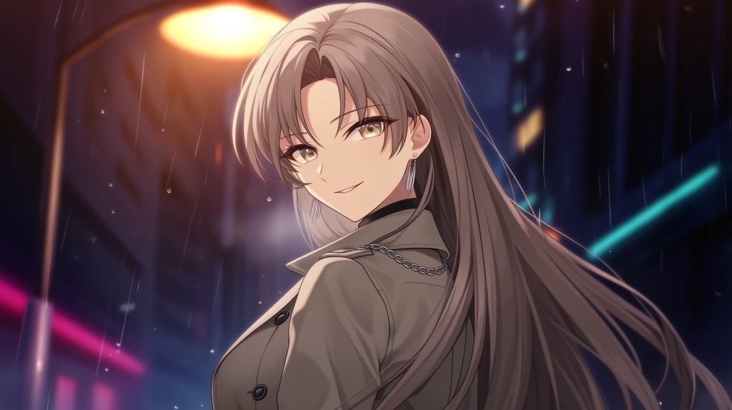 【無料版あり・表情12種】女探偵【茶髪】_立ち絵素材#08