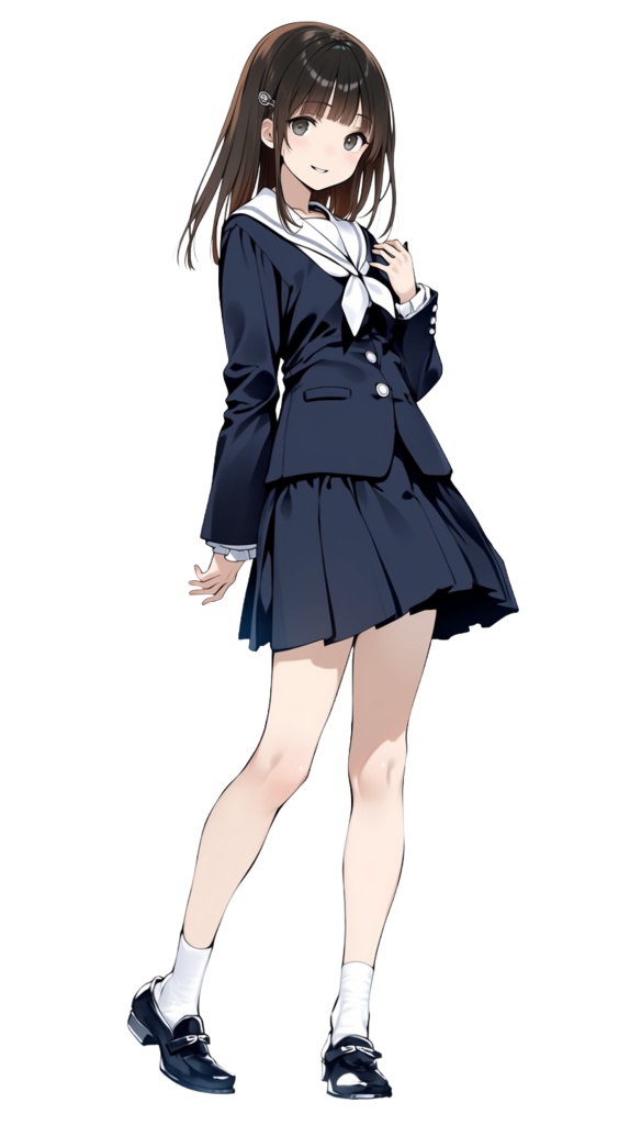 【無料版あり・表情14種】女子高生【茶髪】_立ち絵素材#02