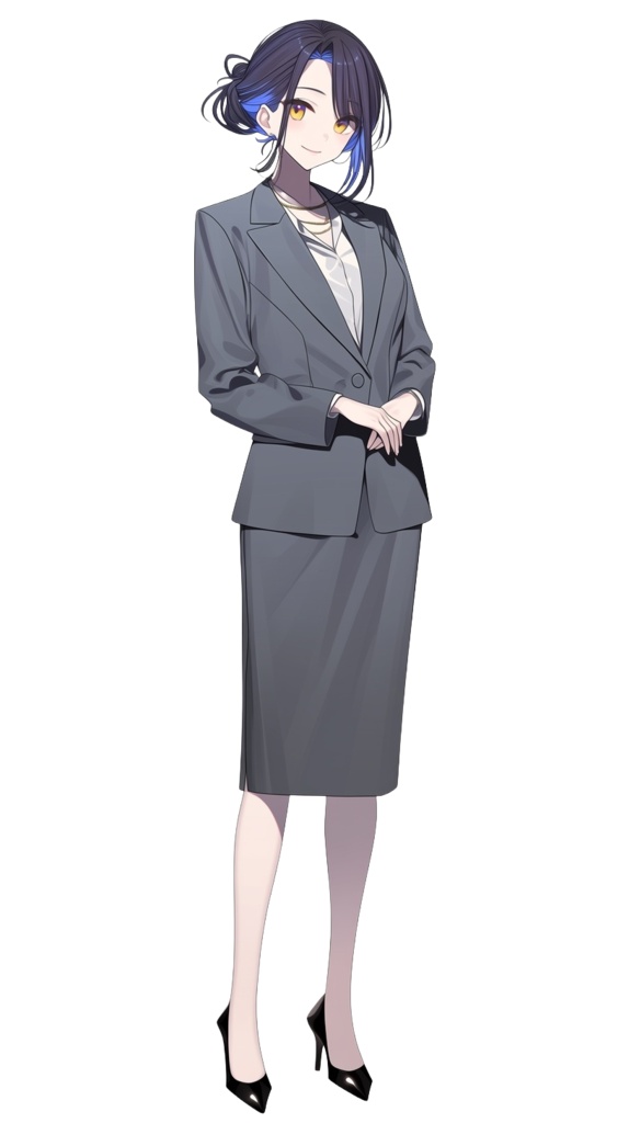 【無料版あり・表情15種】理知的な女性【黒髪】_立ち絵素材#16