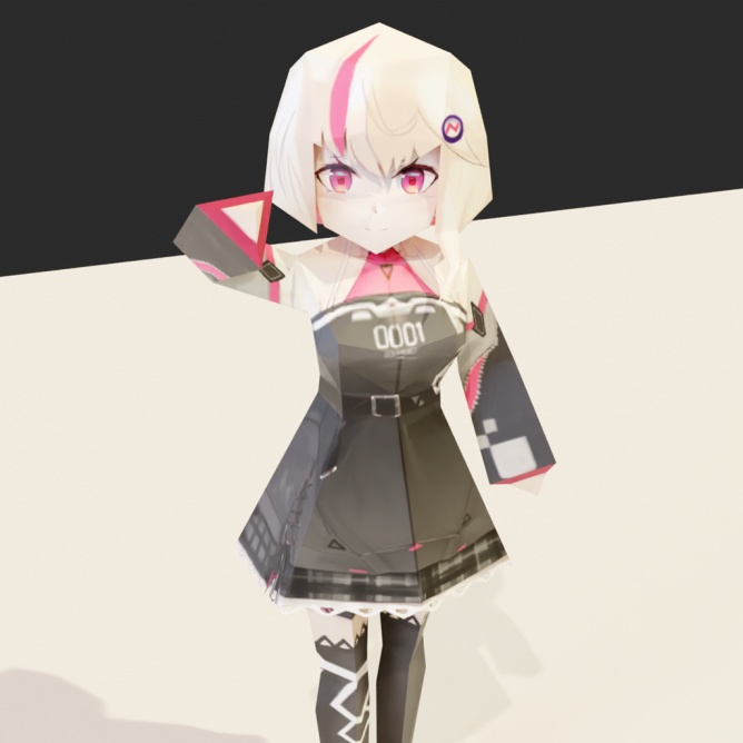 【無料】ユニちゃん 256ポリゴン 3Dモデル