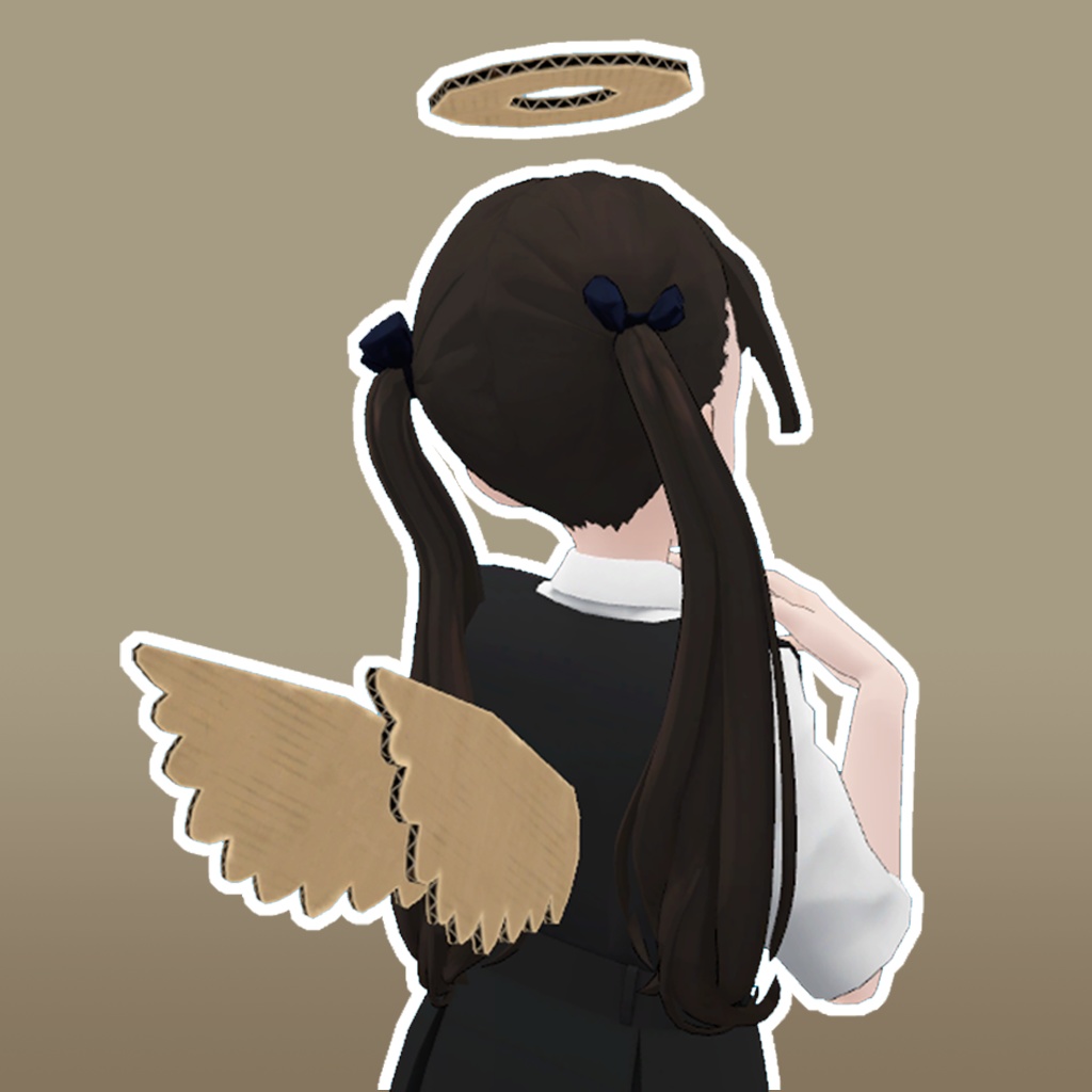 【VRChat】段ボール製 天使の羽と輪