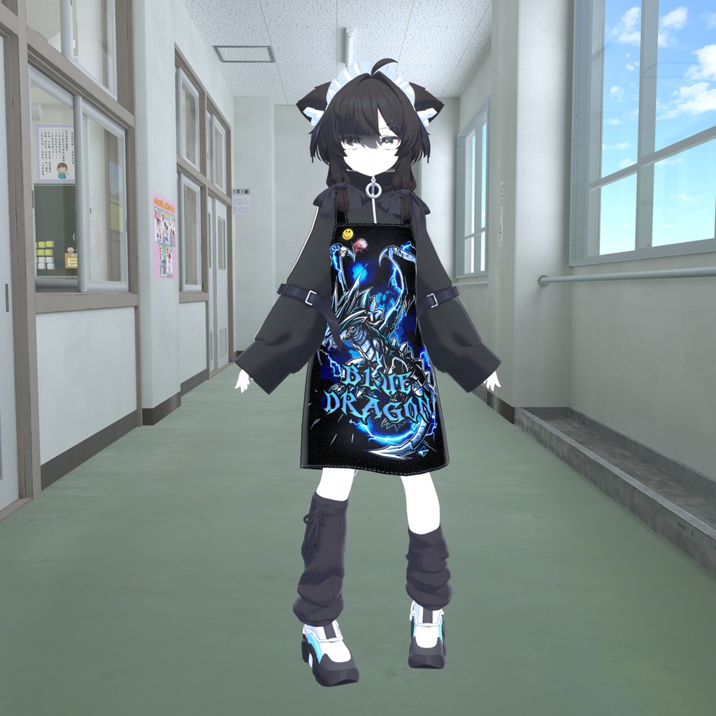 【複数アバター対応】家庭科ドラゴンエプロン