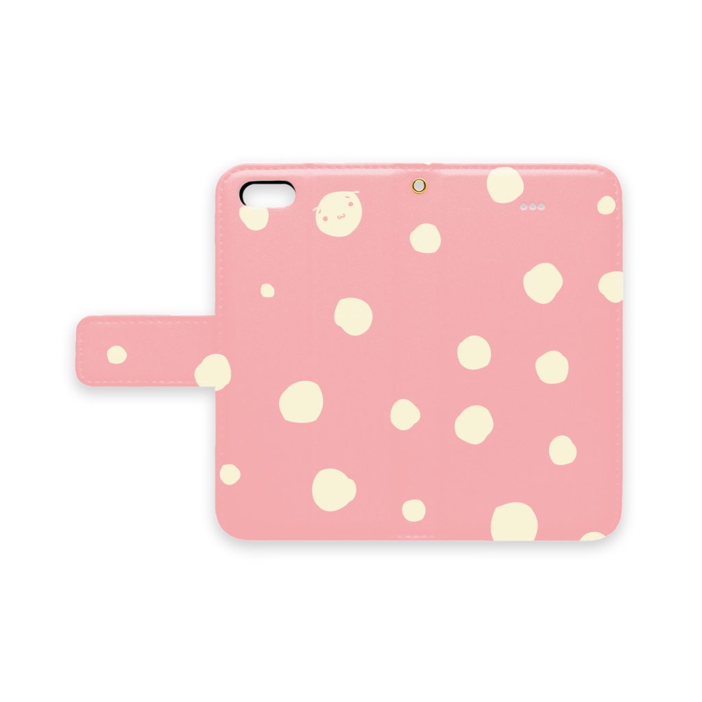 アステ君 手帳型スマホケース(iPhone用 - ストラップ穴あり)〈チョコっとアステくん/いちごミルク〉