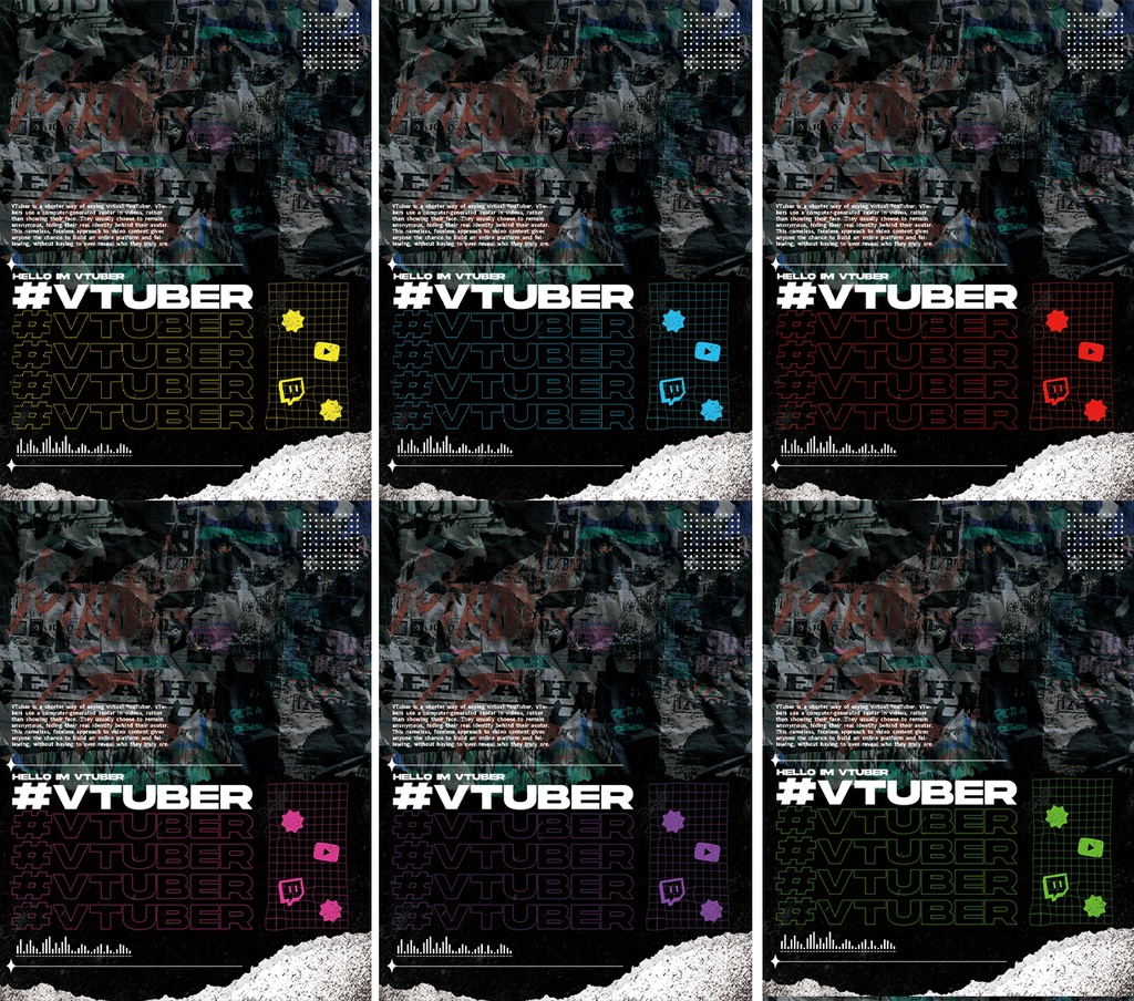 Vtuber_ストリート素材① 全6種