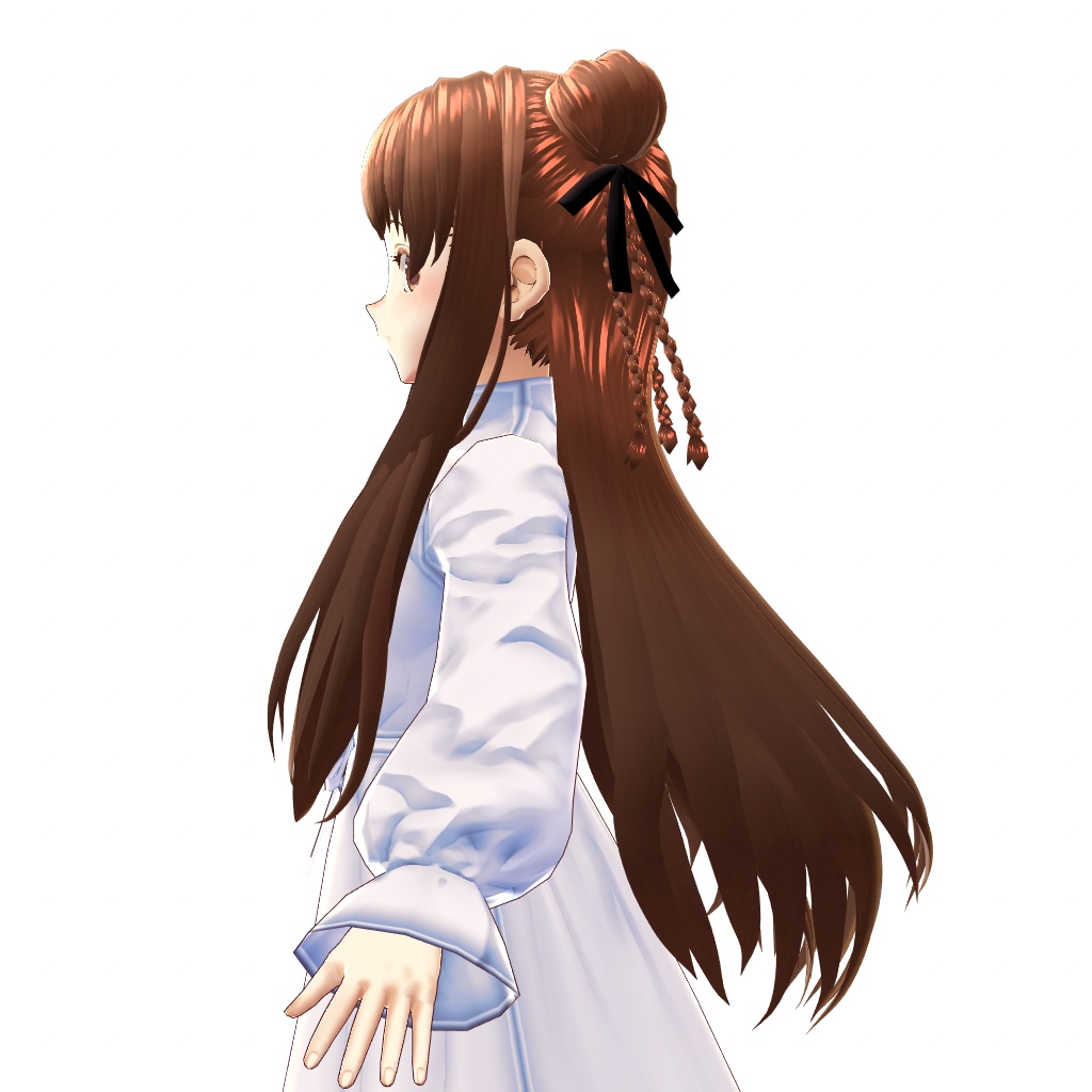 【VRoid正式版対応】【無料版あり】【改変自由】お団子三つ編みロング