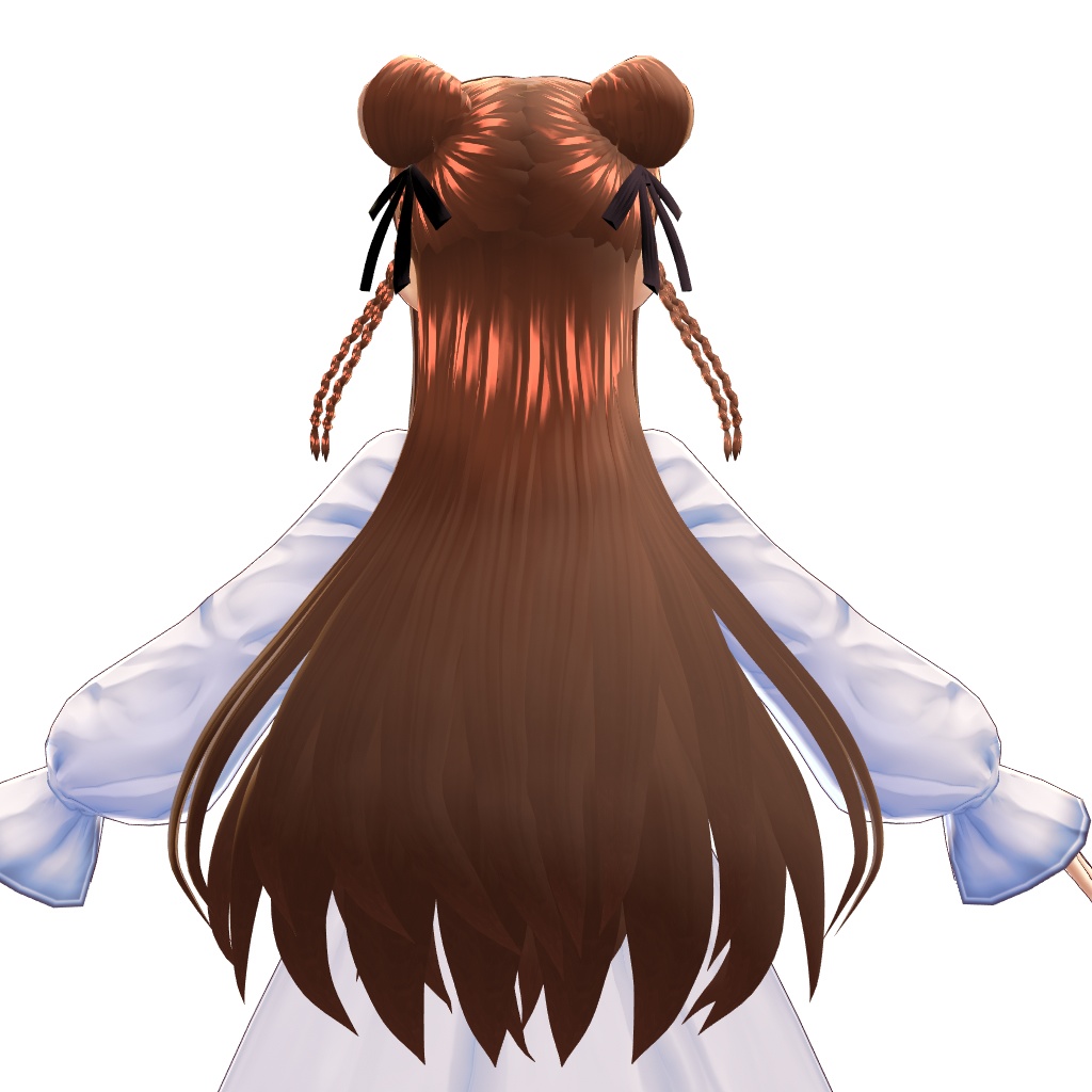 【VRoid正式版対応】【無料版あり】【改変自由】お団子三つ編みロング