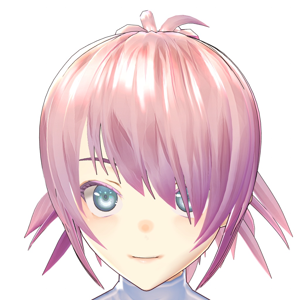 【VRoid正式版対応】【改変自由】三つ編みぐるりんポニテ