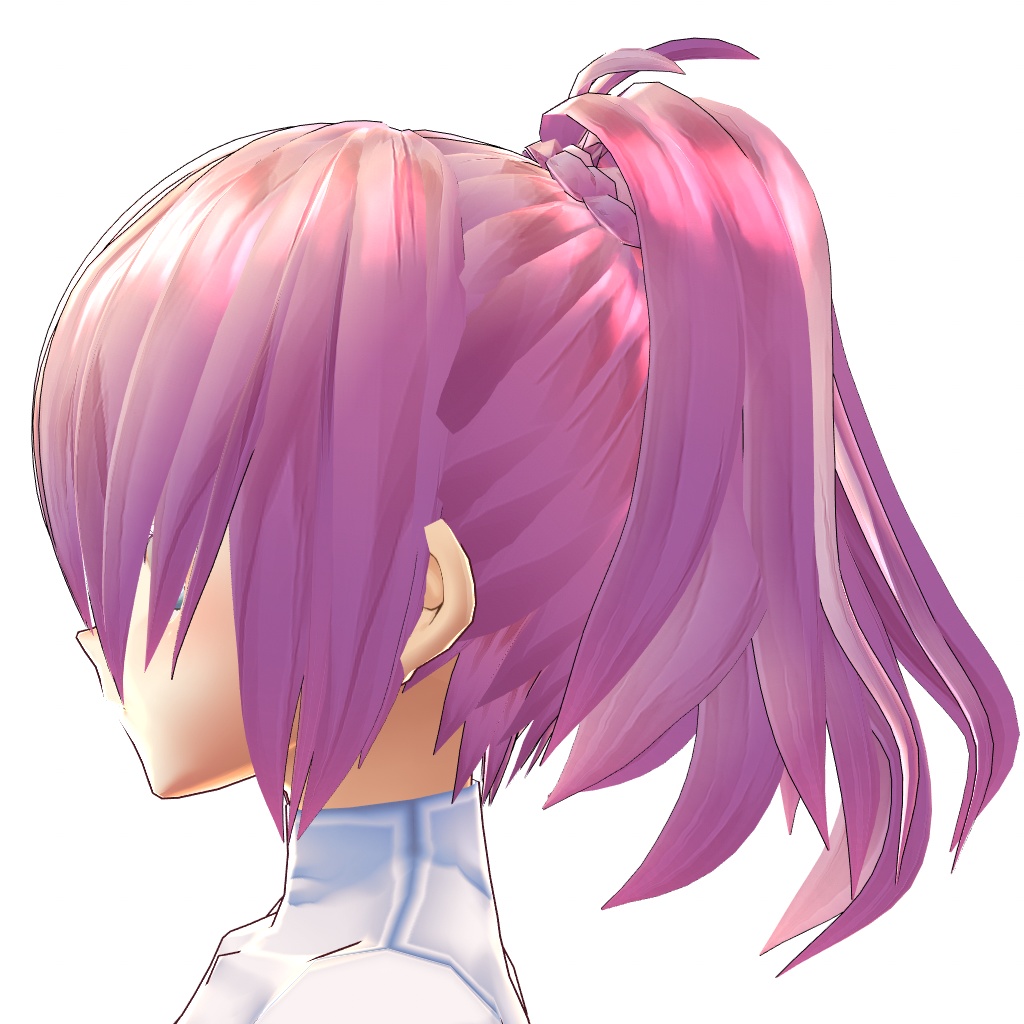 【VRoid正式版対応】【改変自由】三つ編みぐるりんポニテ