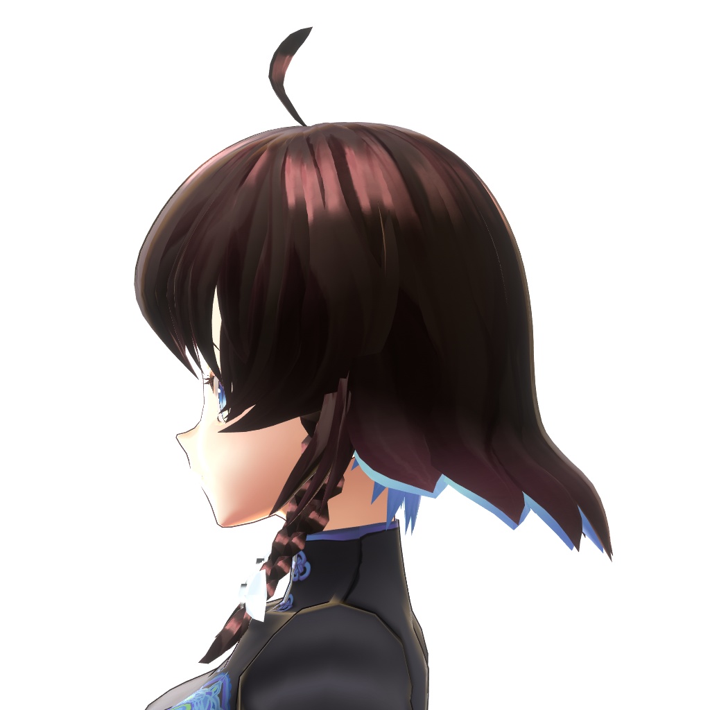 【VRoid正式版対応】【無料】【改変自由】インナーカラー入りおさげ