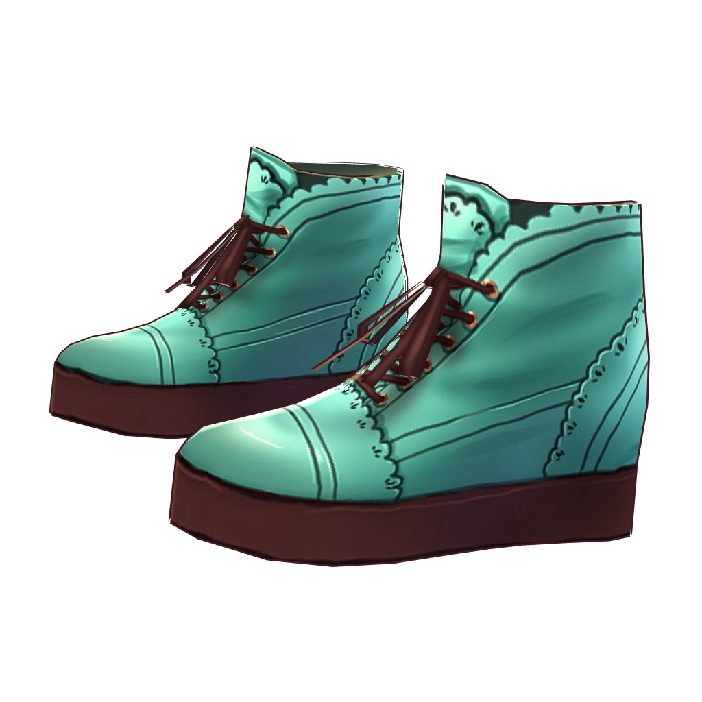 【VRoid】【無料版あり】【改変自由】レースレザーショートブーツ